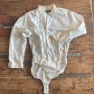 Vintage Deadstock LizWear Button Down Crochet Bodysuit